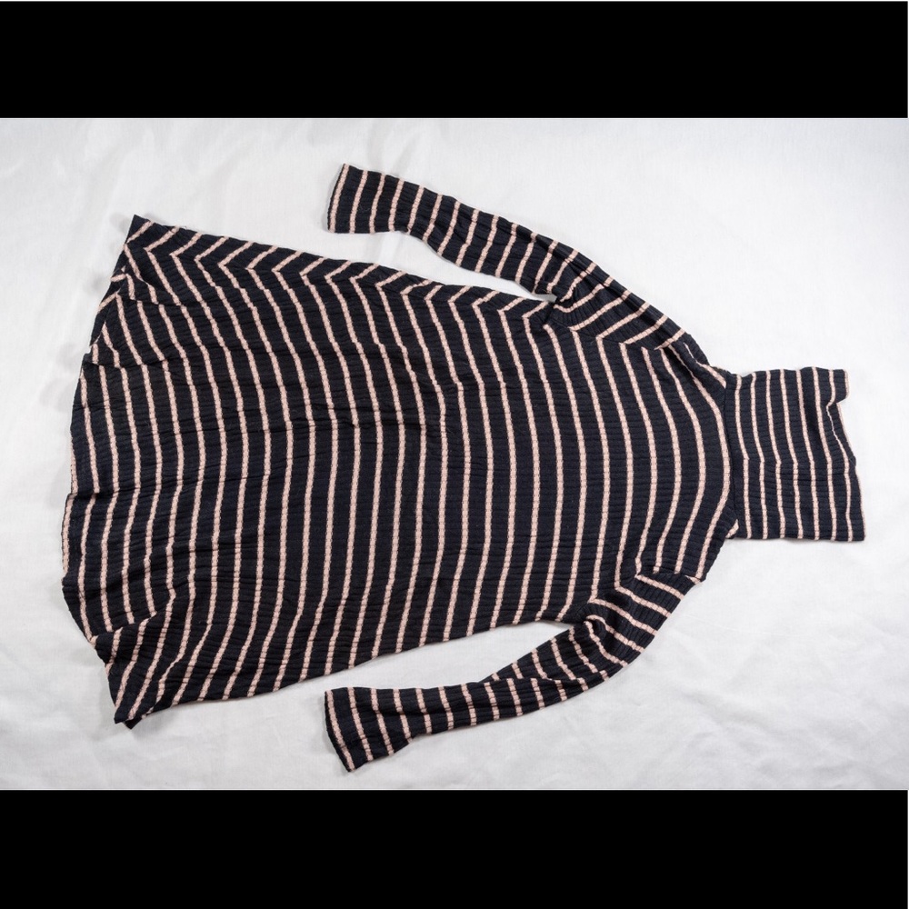 Striped turtleneck t shirt dress
